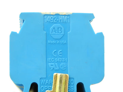 Allen-Bradley 1492-HM1B (144pcs) Blue Terminal Blocks x (4) DIN Rails 30A 600V