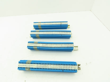 Allen-Bradley 1492-HM1B (144pcs) Blue Terminal Blocks x (4) DIN Rails 30A 600V
