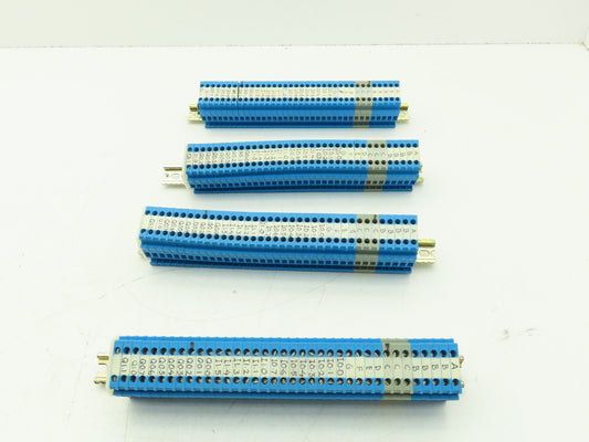 Allen-Bradley 1492-HM1B (144pcs) Blue Terminal Blocks x (4) DIN Rails 30A 600V