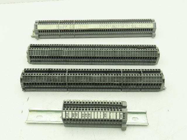 Allen Bradley 1492-HM1 (150pcs) Blue Terminal Blocks x (6) DIN Rails 30A 600V