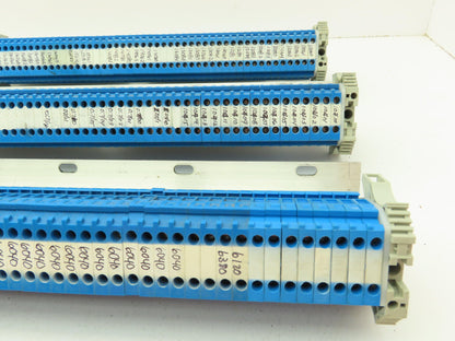 Allen Bradley 1492-HM1 (150pcs) Blue Terminal Blocks x (3) DIN Rails 30A 600V