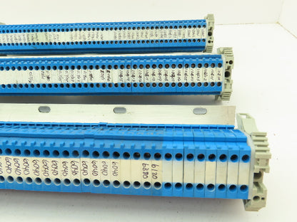 Allen Bradley 1492-HM1 (150pcs) Blue Terminal Blocks x (3) DIN Rails 30A 600V