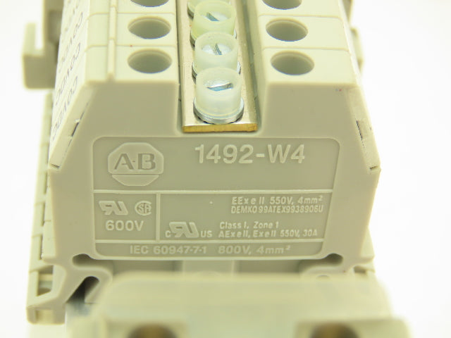 Allen Bradley 1492-HM1 Red Terminal Blocks (120pcs) 30A 600V 36" DIN Rail