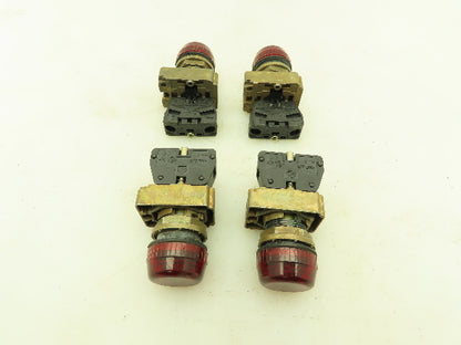 Allen Bradley 800EP-PL4 Optically Enhanced Red Pilot Light 28V Lot of 4