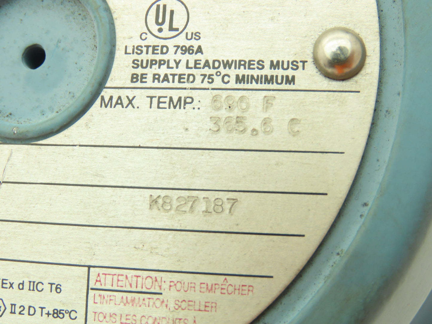 UE United Electric E122-8BS Temperature Switch 15A 480V 350-640° F