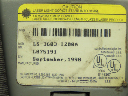 Symbol LS-3603-i200A Hand Held Laser Barcode Scanner w/ Cable