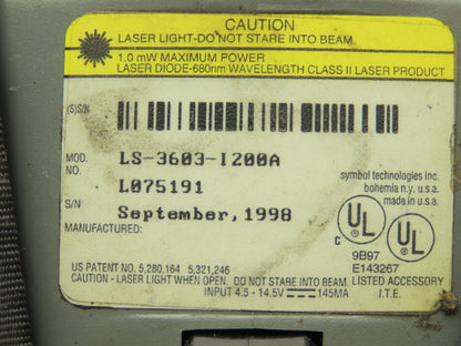 Symbol LS-3603-i200A Hand Held Laser Barcode Scanner w/ Cable