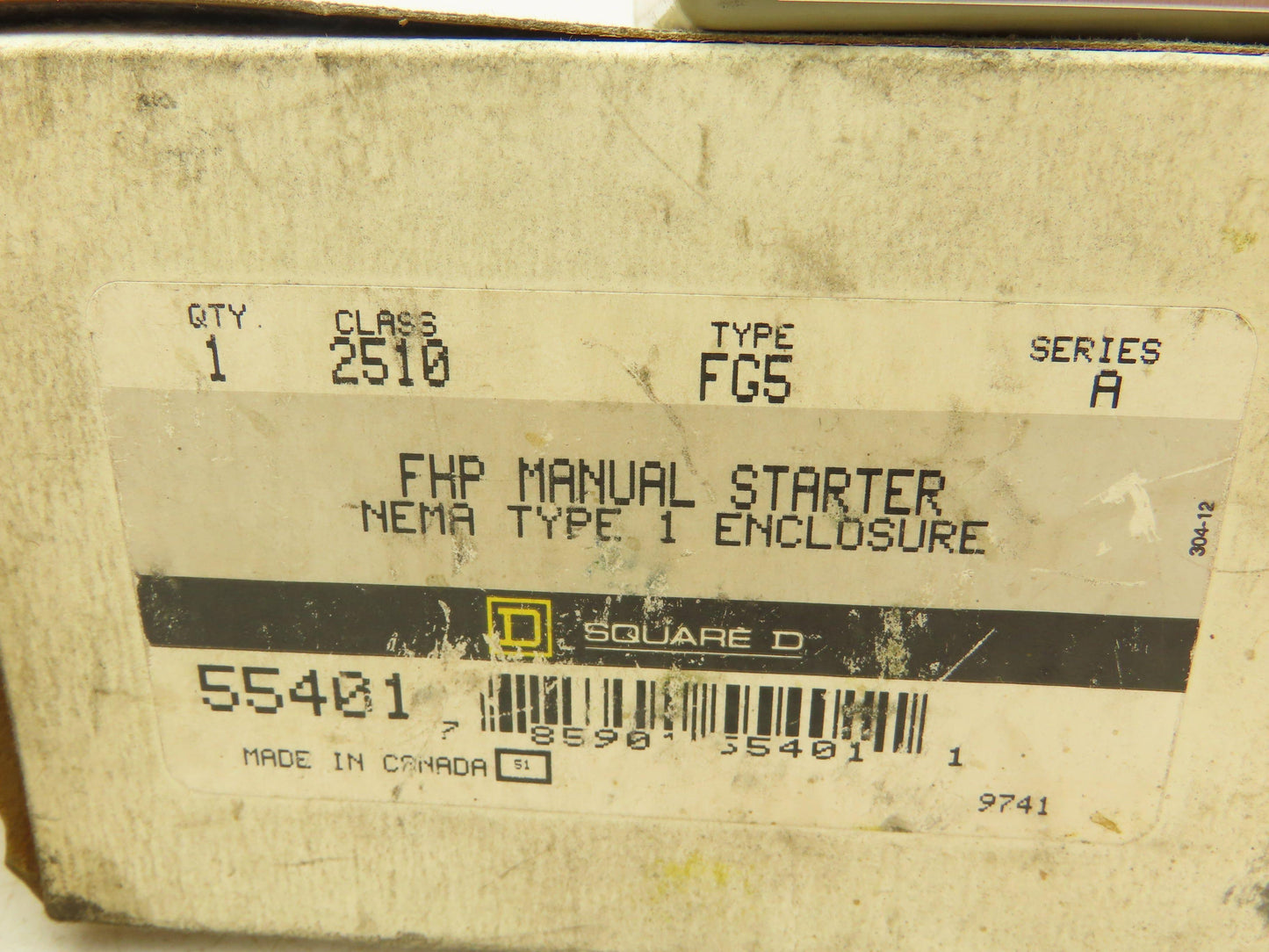 Square D 2510FG5 FHP Manual Starter Switch 2P 115/277VAC NEMA 1  Lot of 4