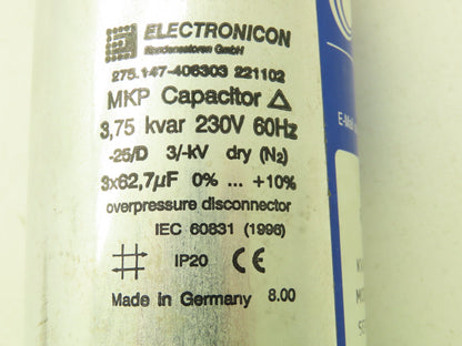 Electronicon EASI EasiLiner EL2080 MKP Capacitor Coupling Reactor 3.8 KVAR 230V