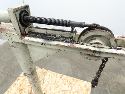 Hand Crank Post Mount Jib Crane, Ball Screw Winch, 36" Clearance, 9" Travel