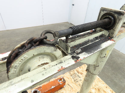 Hand Crank Post Mount Jib Crane, Ball Screw Winch, 36" Clearance, 9" Travel