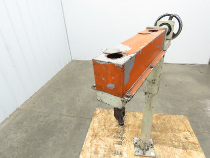 Hand Crank Post Mount Jib Crane, Ball Screw Winch, 36" Clearance, 9" Travel