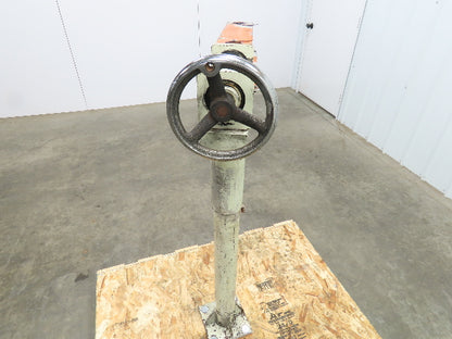 Hand Crank Post Mount Jib Crane, Ball Screw Winch, 36" Clearance, 9" Travel
