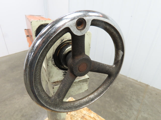 Hand Crank Post Mount Jib Crane, Ball Screw Winch, 36" Clearance, 9" Travel