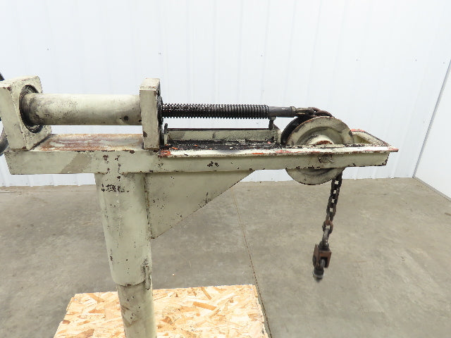 Hand Crank Post Mount Jib Crane, Ball Screw Winch, 36" Clearance, 9" Travel