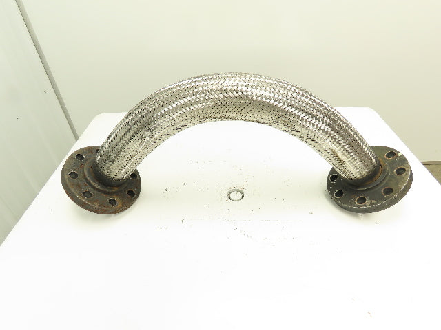 Weldbend 36" x 3" Flanged Stainless Steel Braided Flex Hose #300