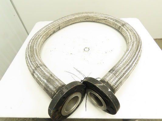 Weldbend 8' 8" x 3" Flanged Stainless Steel Braided Flex Hose  #300
