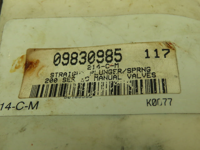2 Ingersoll Rand 214-C-M Circuitry Valves 1/8"Ports, Straight Plunger Actuator