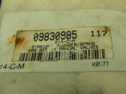 2 Ingersoll Rand 214-C-M Circuitry Valves 1/8"Ports, Straight Plunger Actuator