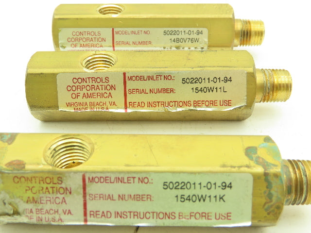 CONCOA 502-2011 Brass Purge Valve Left Side Inlet 1/4" NPT  Lot of 3