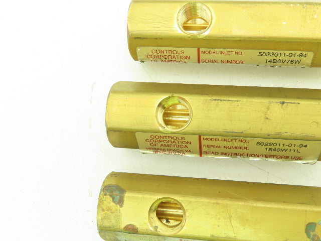 CONCOA 502-2011 Brass Purge Valve Left Side Inlet 1/4" NPT  Lot of 3