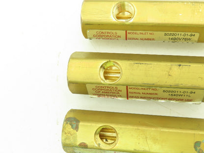 CONCOA 502-2011 Brass Purge Valve Left Side Inlet 1/4" NPT  Lot of 3