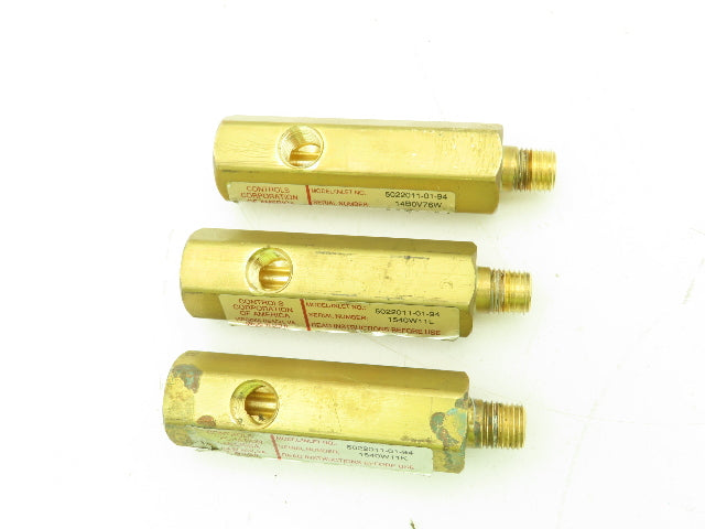 CONCOA 502-2011 Brass Purge Valve Left Side Inlet 1/4" NPT  Lot of 3