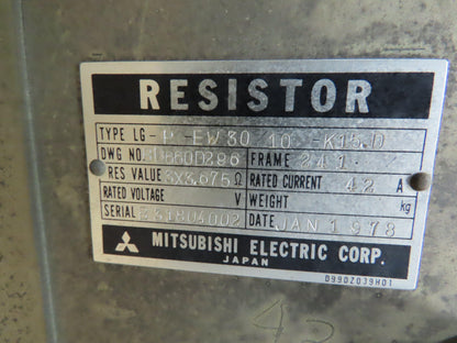 Mitsubishi Electric Dynamic Braking Resistor 3x3.675O ohms 42A Amp 3 Phase