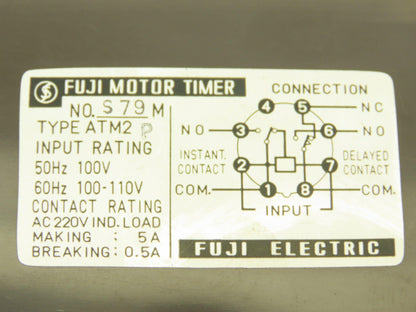 Fuji Electric S79M ATM2P Motor Timer 0-60 Seconds w/Base