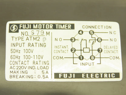 Fuji Electric S79M ATM2P Motor Timer 0-60 Seconds w/Base
