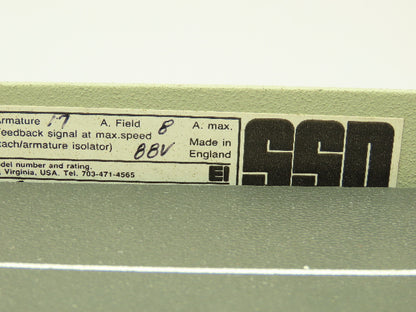 SSD 54501708810881111000 Motor Speed Control VFD 460V 3 Phase Armature 17A