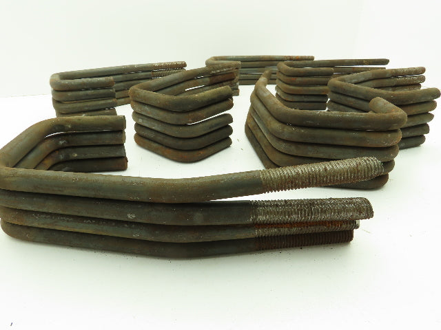Crane Rail Bolts 5/8" Rod 5/8"-11 Threaded 1 1/2" Long 3 1/2" Hook Lot of 34