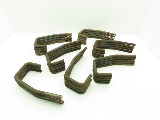 Crane Rail Bolts 5/8" Rod 5/8"-11 Threaded 1 1/2" Long 3 1/2" Hook Lot of 34
