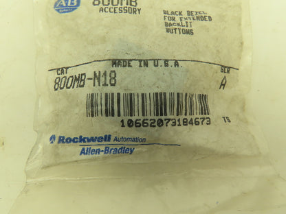 Allen-Bradley 800MB-N18 Black Sq Bezel for Ext Head Pushbutton 22mm  Lot of 9