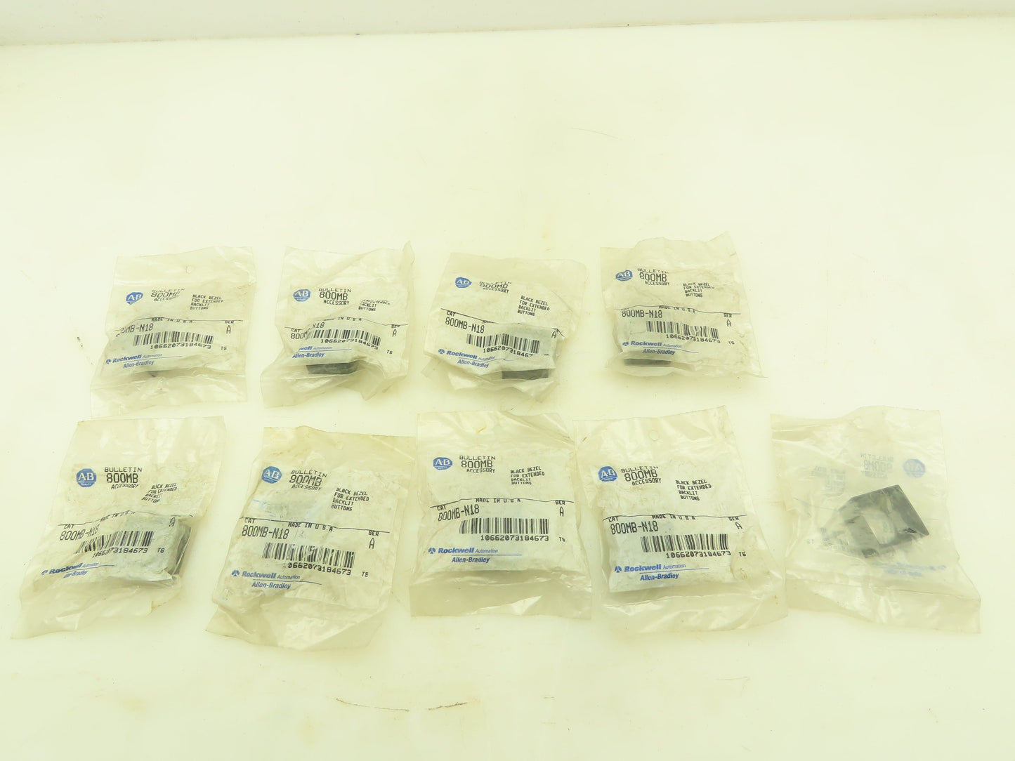 Allen-Bradley 800MB-N18 Black Sq Bezel for Ext Head Pushbutton 22mm  Lot of 9