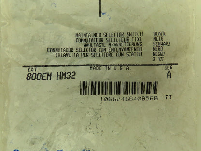 Allen Bradley 800EM-HM32 Ser A 3-Pos Maintained Selector Switch Black  Lot of 3