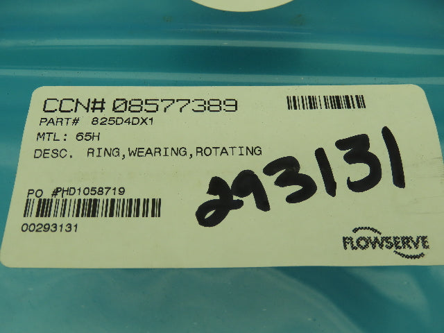 Flowserve 825D4DX1 Pump Steel Rotating Wear Ring 8.25" ID
