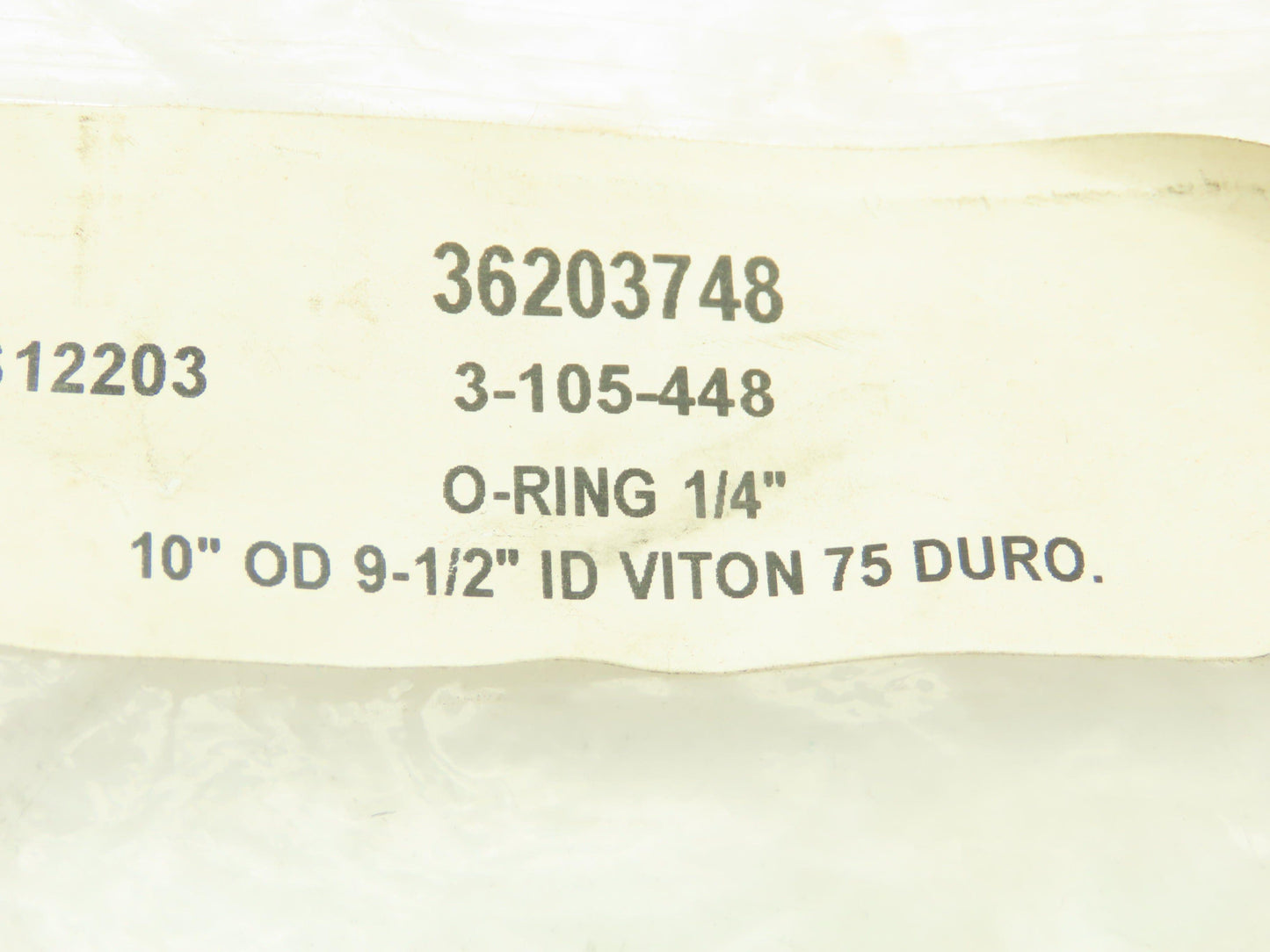 Viton 75 Duro Black O-Ring  1/4" x 9-1/2" ID x 10" OD  Lot of 4