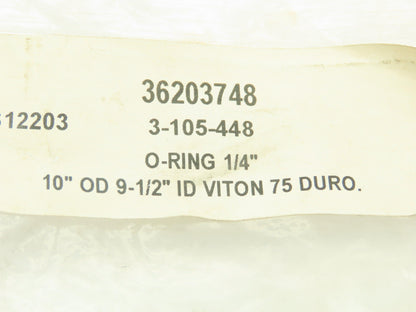 Viton 75 Duro Black O-Ring  1/4" x 9-1/2" ID x 10" OD  Lot of 4