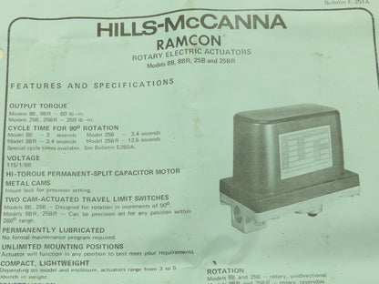 Hills-McCanna Ramcon 25BR4 Electric Valve Actuator Reversible 115V