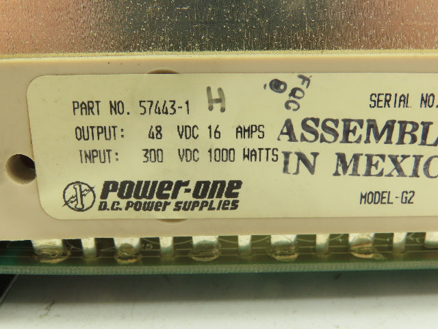 Power One 57443-1 Power Supply 48V 16A G2 Module Parts Only