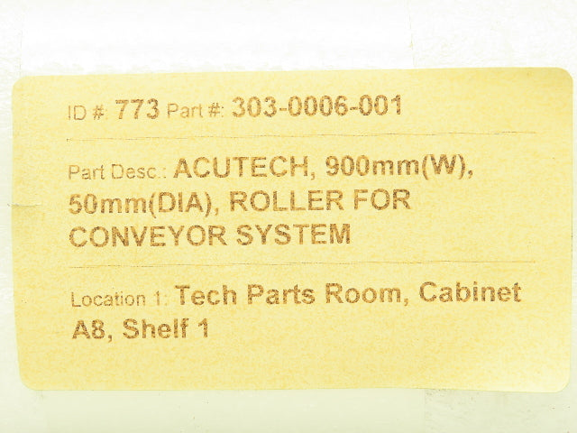 Item 3030006001 Acutech Roller 900x50MM Conveyor System 8-1.25mm Thread Lot of 2