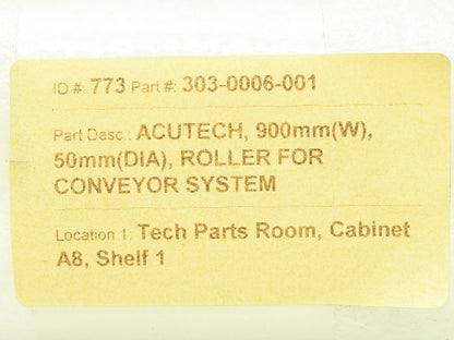 Item 3030006001 Acutech Roller 900x50MM Conveyor System 8-1.25mm Thread Lot of 2