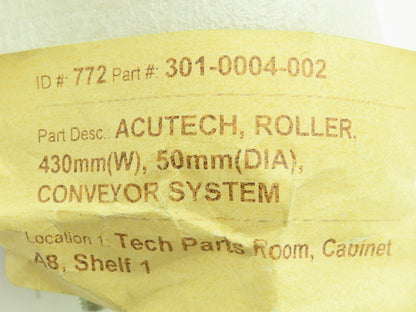 Item 3010004002 Acutech Roller 430x50MM Conveyor System 8-1.25mm Thread Lot of 3