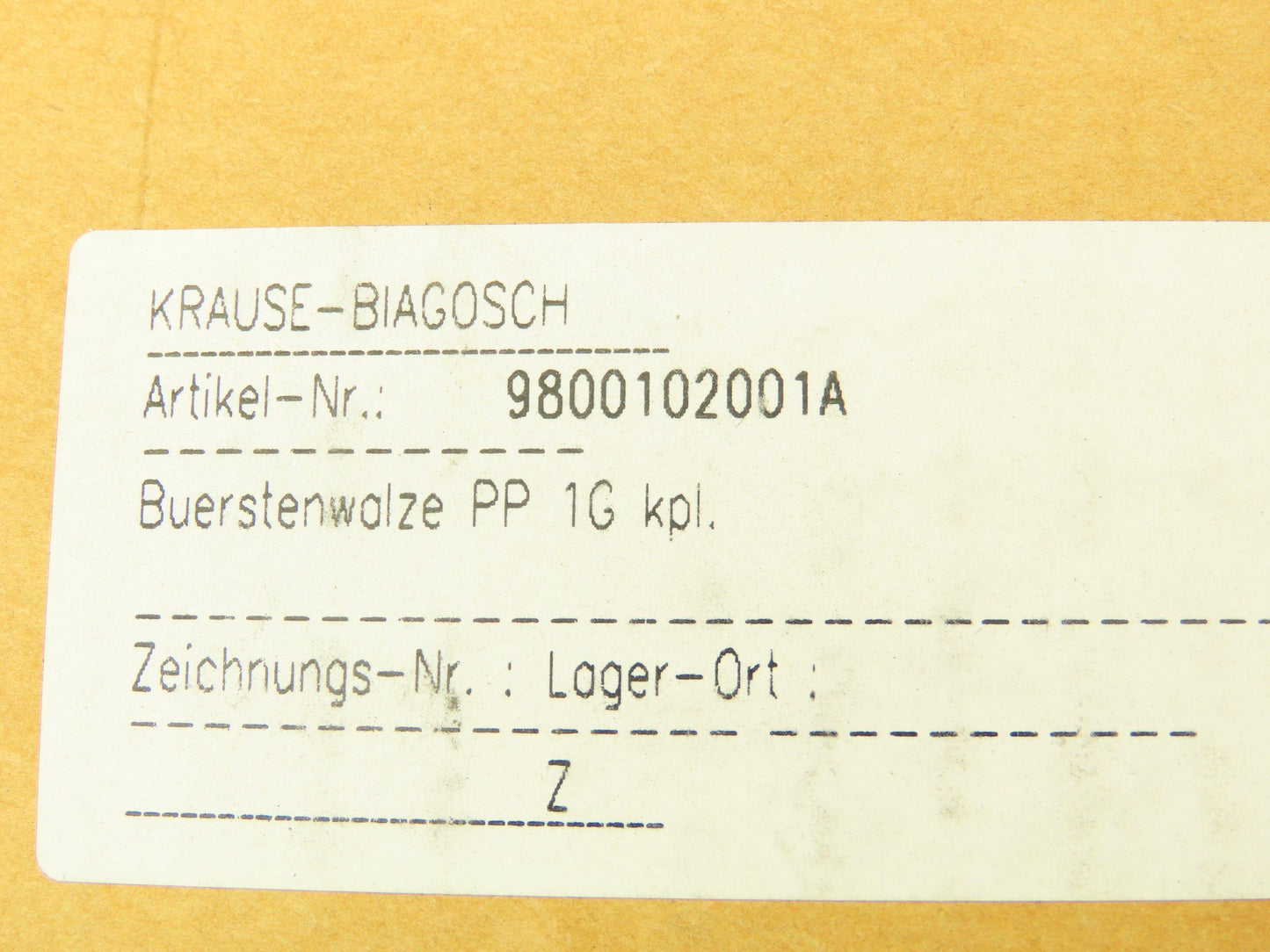 Krause 9800102001A Brush Roller 27x2.25" Brushes 33" Overall For Krause Printer