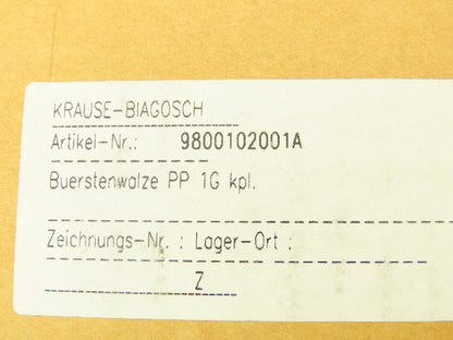 Krause 9800102001A Brush Roller 27x2.25" Brushes 33" Overall For Krause Printer