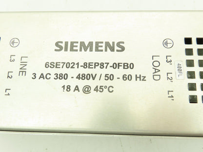Siemens 6SE7021-8EP87-0FB0 Simovert Masterdrives RFI Filter 18A 380/480V 3PH