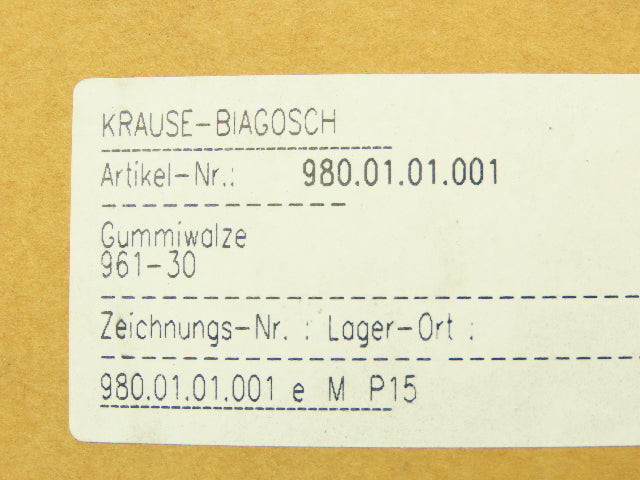 Krause 980-01-01-001 EPDM Roller 27.5x3" Rubber Roller Krause Print Processor
