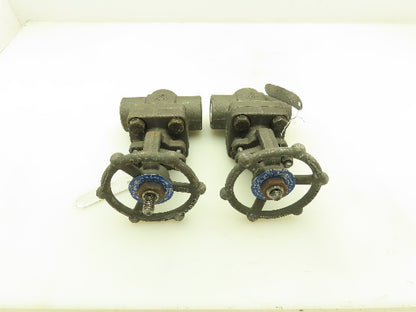 DSI 4101A5-18 Steel 1" NPT Threaded x Socket Gate Valve 1990 PSI #800  LOT OF 2