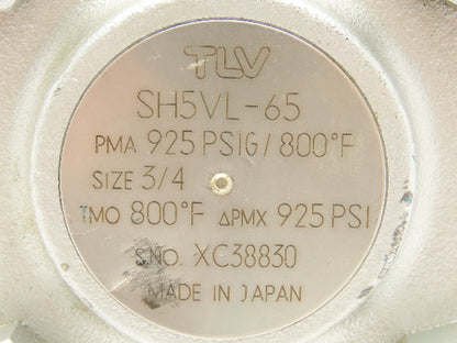 TLV SH5VL-65 Vertical Inline Free Float Steam Trap 925 PSI 3/4" NPT